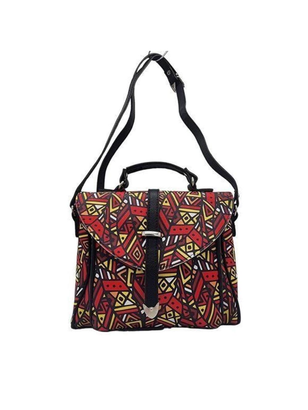 Geometric African Print Colorful Handbag